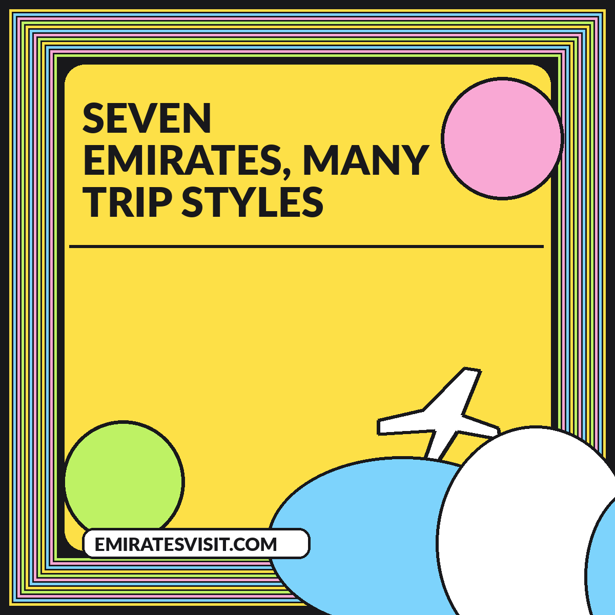 Illustrated guide card for Plan a Visit Across the United Arab Emirates