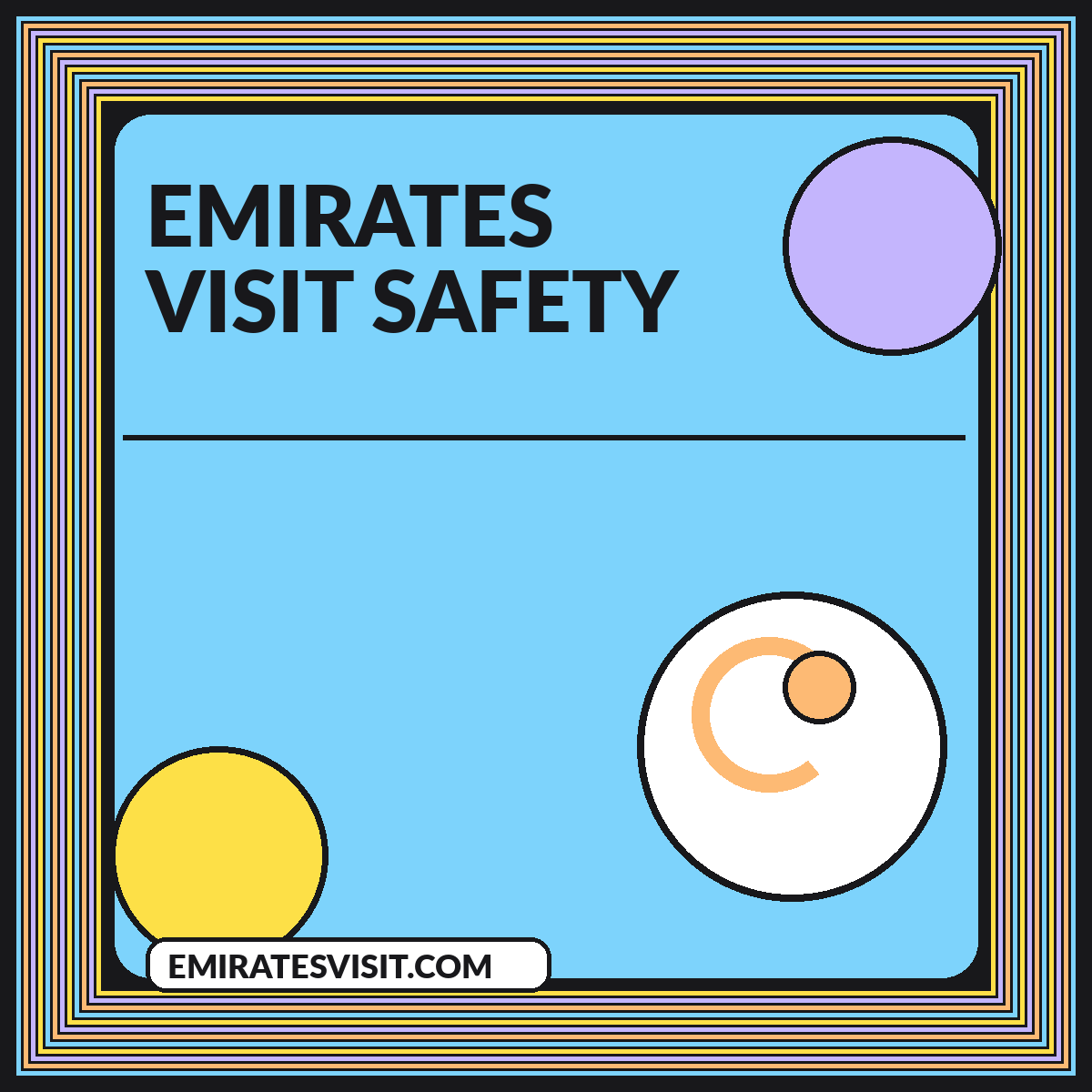 Illustrated guide card for UAE Visit Safety, Cultural Customs and Emergency Planning