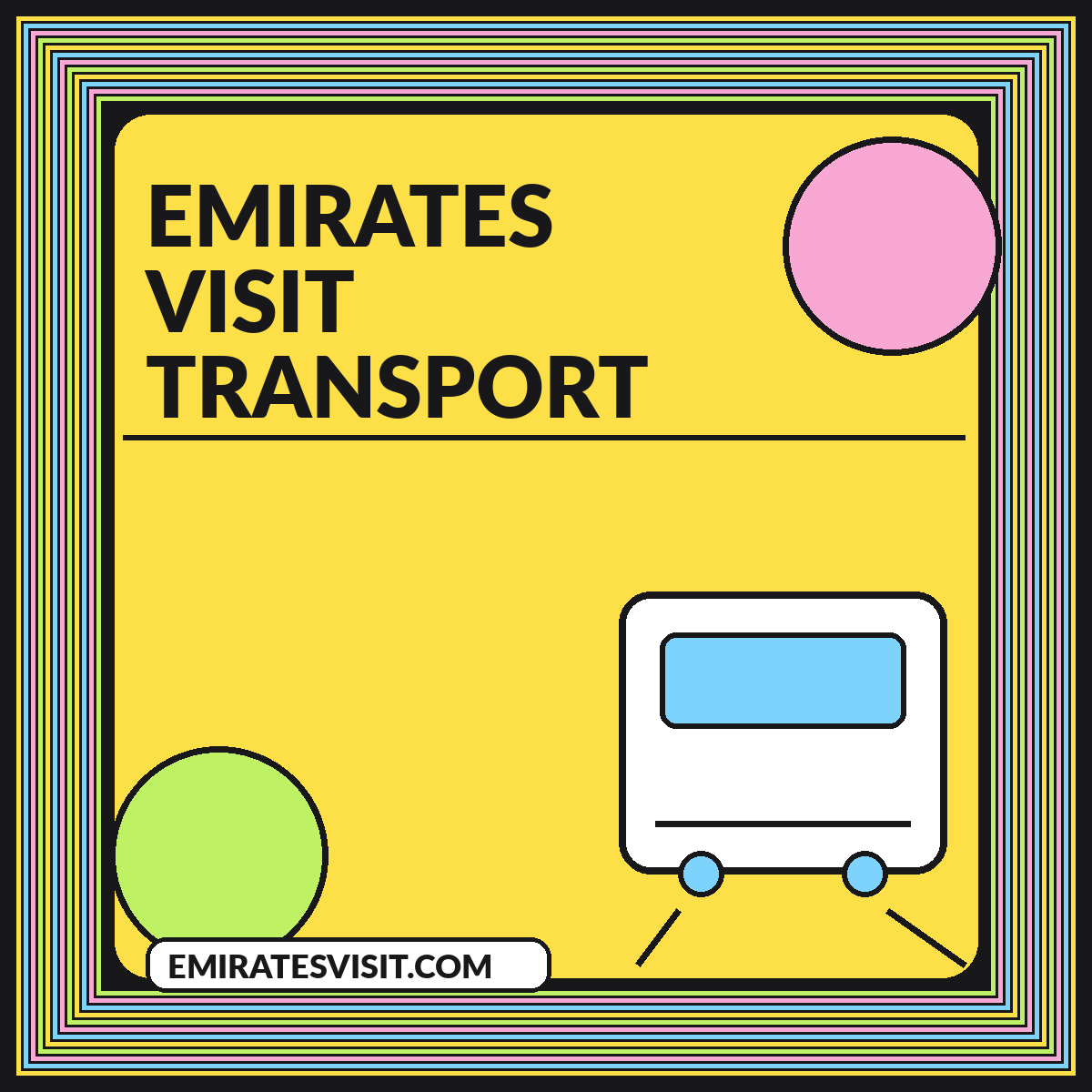 Illustrated guide card for UAE Transport Guide for City and Inter-Emirate Travel